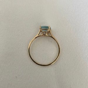 14k gold blue topaz ring size 8